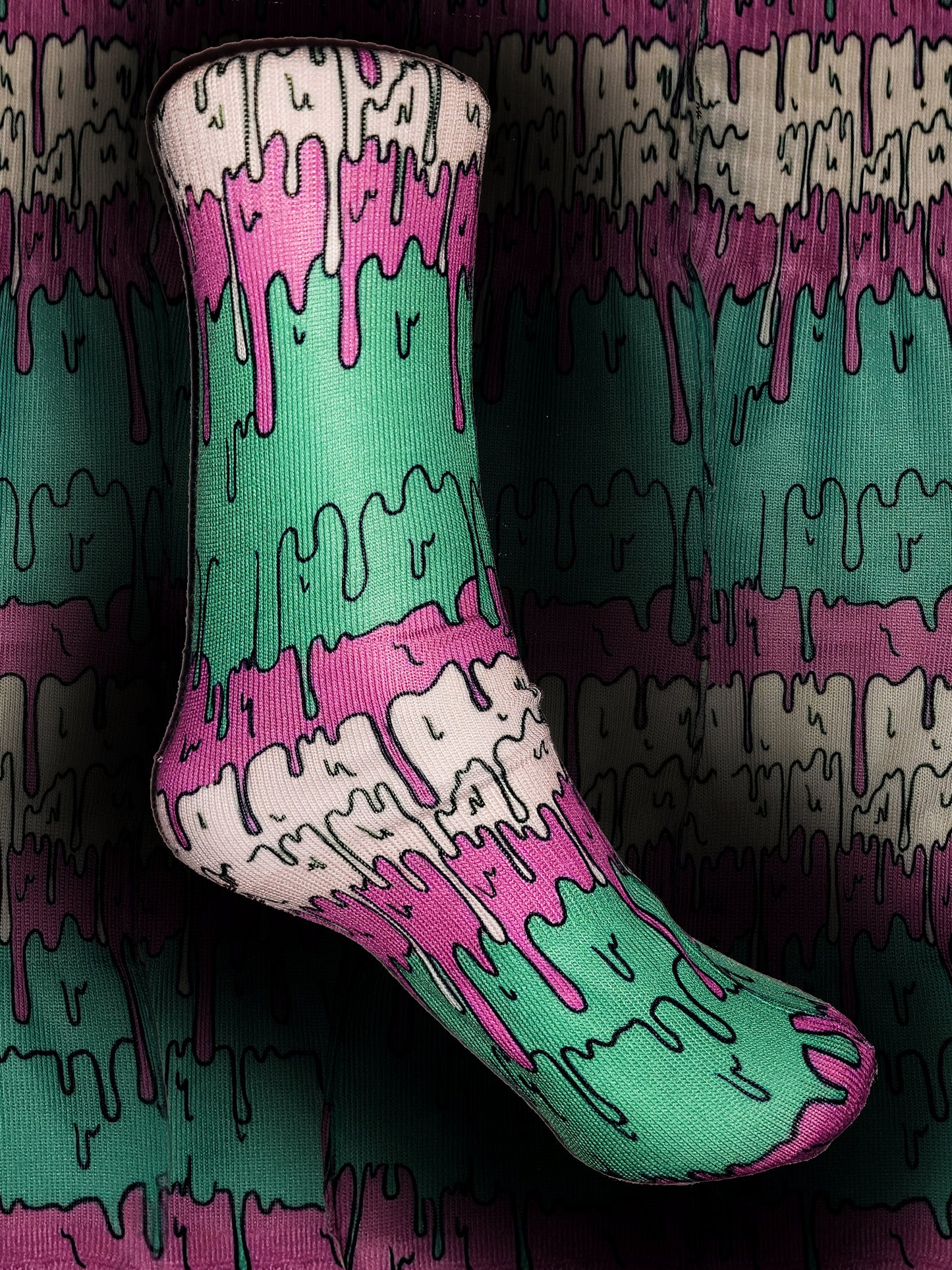 Melting Ice Cream Custom Sock